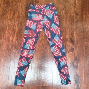 LuLaRoe tween American Flag Leggings